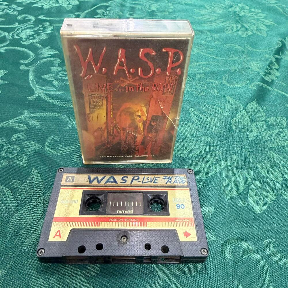 W.A.S.P. Live in the Raw Cassette Case and J-Card ONLY Home Cassette Rare